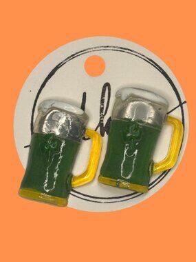 St. Patricks Day Resin Beer Mug  Earrings
